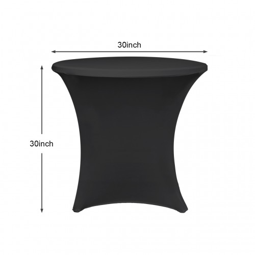 30 x 30 Inch Lowboy Cocktail Round Stretch Spandex Table Cover Black