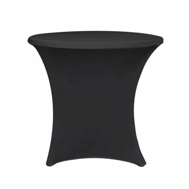 30 x 30 Inch Lowboy Cocktail Round Stretch Spandex Table Cover Black