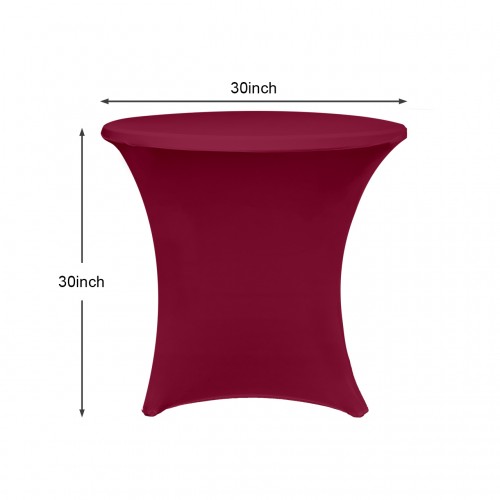 30 x 30 Inch Lowboy Cocktail Round Stretch Spandex Table Cover Burgundy