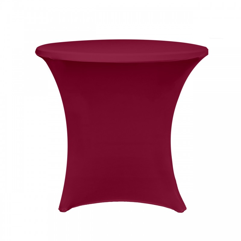 30 x 30 Inch Lowboy Cocktail Round Stretch Spandex Table Cover Burgundy 