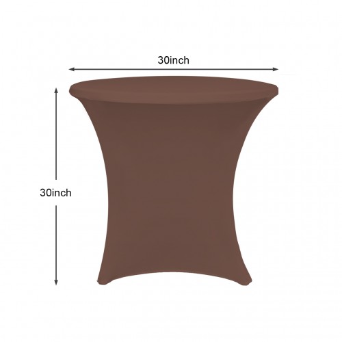 30 x 30 Inch Lowboy Cocktail Round Stretch Spandex Table Cover Chocolate