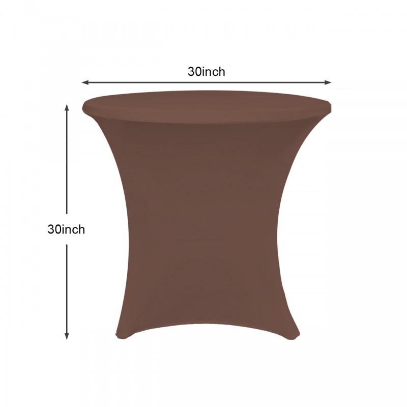 30 x 30 Inch Lowboy Cocktail Round Stretch Spandex Table Cover Chocolate 