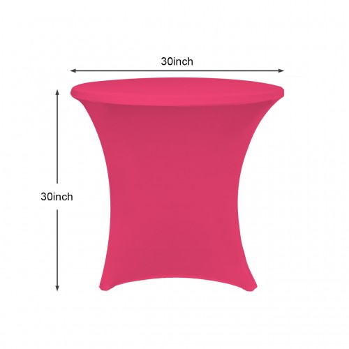 30 x 30 Inch Lowboy Cocktail Round Stretch Spandex Table Cover Fuchsia