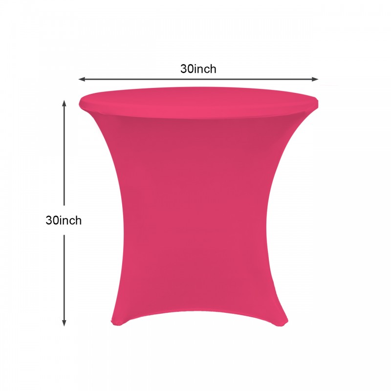 30 x 30 Inch Lowboy Cocktail Round Stretch Spandex Table Cover Fuchsia 