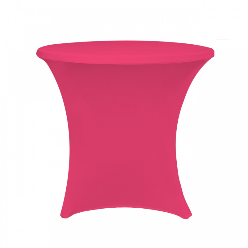 30 x 30 Inch Lowboy Cocktail Round Stretch Spandex Table Cover Fuchsia 