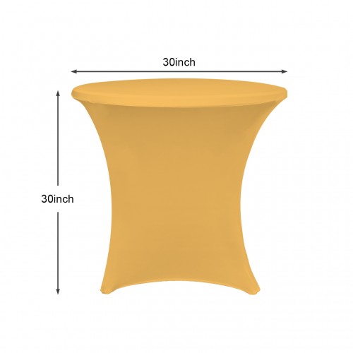 30 x 30 Inch Lowboy Cocktail Round Stretch Spandex Table Cover Gold