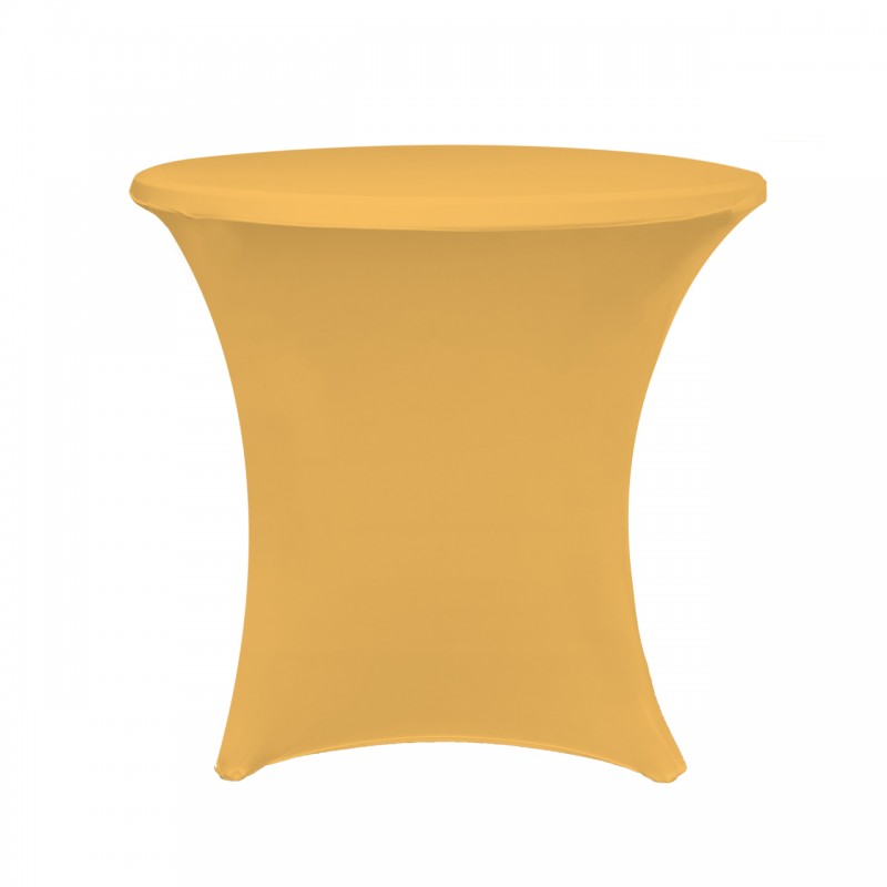 30 x 30 Inch Lowboy Cocktail Round Stretch Spandex Table Cover Gold