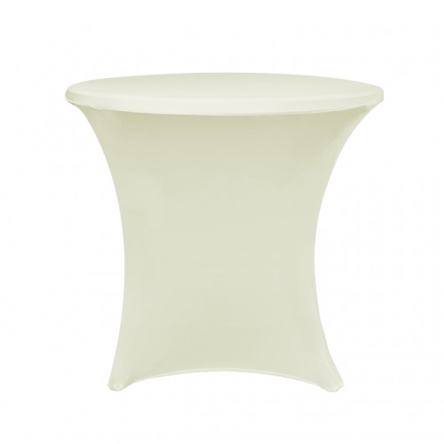 30 x 30 Inch Lowboy Cocktail Round Stretch Spandex Table Cover Ivory