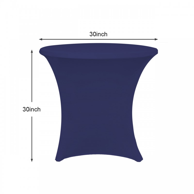 30 x 30 Inch Lowboy Cocktail Round Stretch Spandex Table Cover Navy Blue 