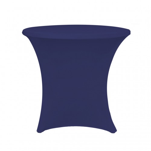 30 x 30 Inch Lowboy Cocktail Round Stretch Spandex Table Cover Navy Blue