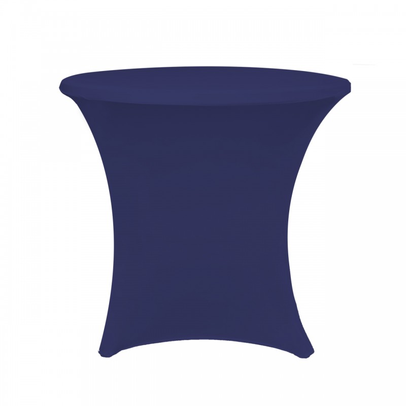 30 x 30 Inch Lowboy Cocktail Round Stretch Spandex Table Cover Navy Blue