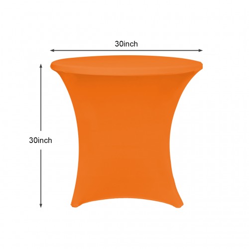 30 x 30 Inch Lowboy Cocktail Round Stretch Spandex Table Cover Orange