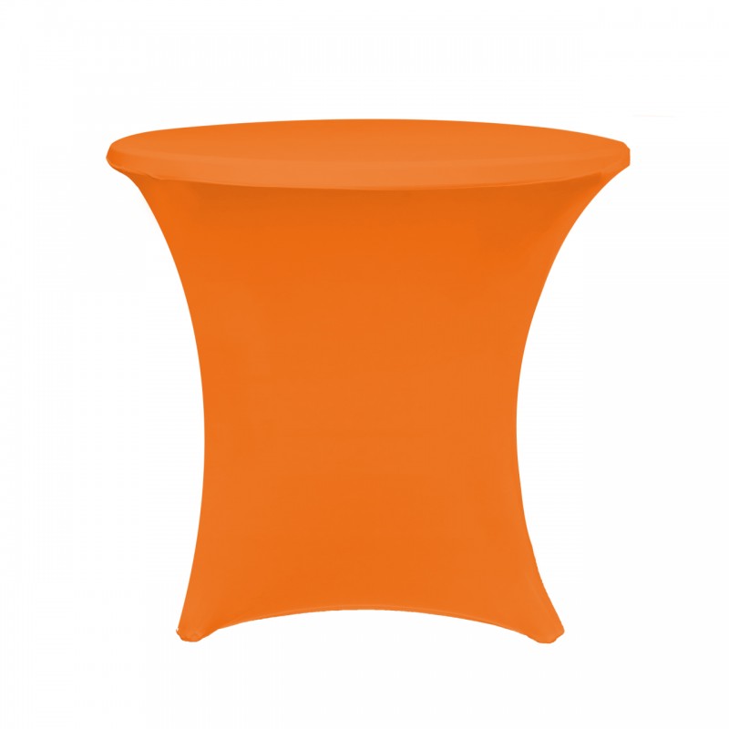 30 x 30 Inch Lowboy Cocktail Round Stretch Spandex Table Cover Orange