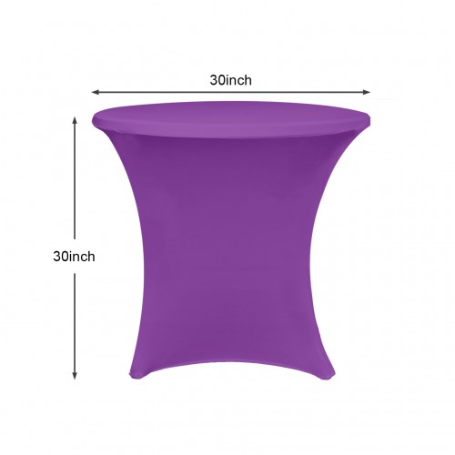 30 x 30 Inch Lowboy Cocktail Round Stretch Spandex Table Cover Purple