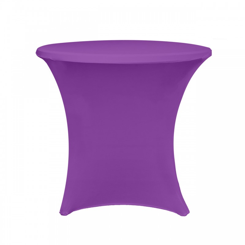 30 x 30 Inch Lowboy Cocktail Round Stretch Spandex Table Cover Purple