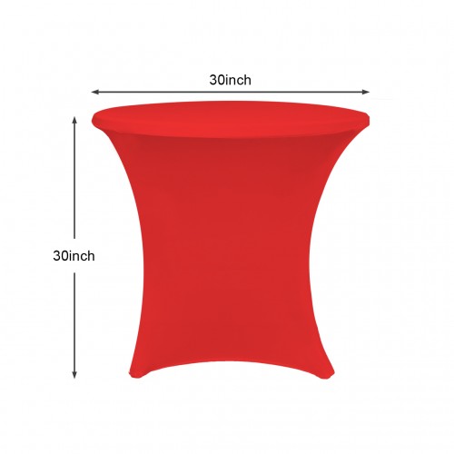 30 x 30 Inch Lowboy Cocktail Round Stretch Spandex Table Cover Red