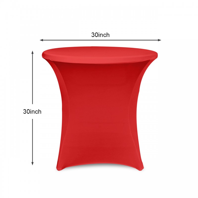 30 x 30 Inch Lowboy Cocktail Round Stretch Spandex Table Cover Red 