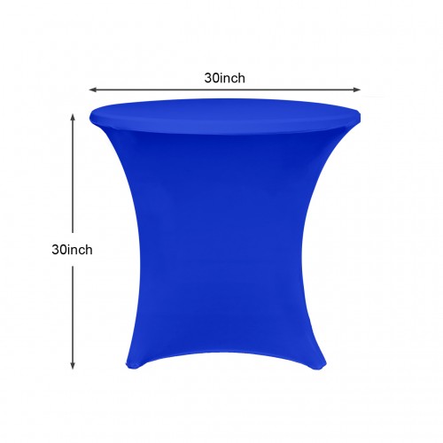 30 x 30 Inch Lowboy Cocktail Round Stretch Spandex Table Cover Royal Blue 