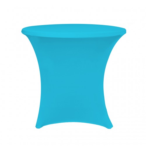 30 x 30 Inch Lowboy Cocktail Round Stretch Spandex Table Cover Turquoise