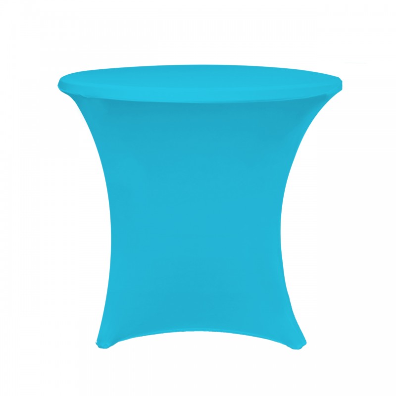 30 x 30 Inch Lowboy Cocktail Round Stretch Spandex Table Cover Turquoise