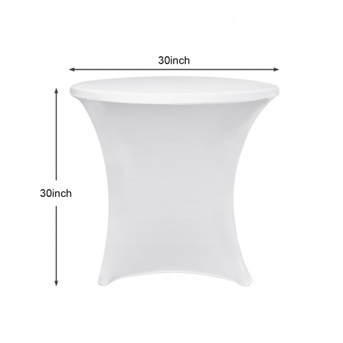 30 x 30 Inch Lowboy Cocktail Round Stretch Spandex Table Cover White 