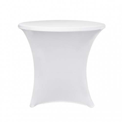 30 x 30 Inch Lowboy Cocktail Round Stretch Spandex Table Cover White