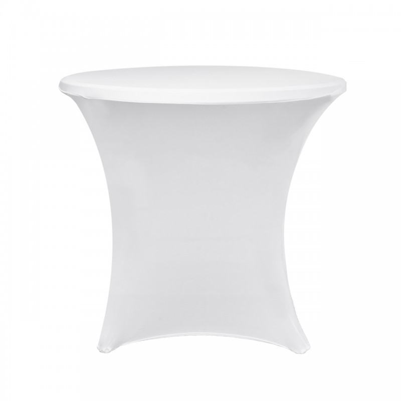 30 x 30 Inch Lowboy Cocktail Round Stretch Spandex Table Cover White