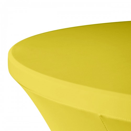 30 x 30 Inch Lowboy Cocktail Round Stretch Spandex Table Cover Yellow 