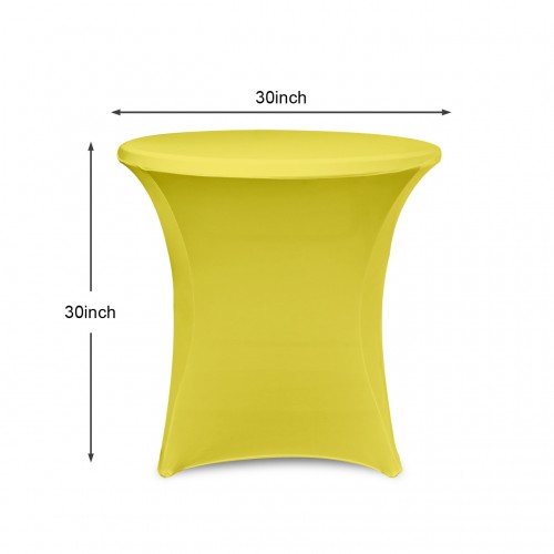 30 x 30 Inch Lowboy Cocktail Round Stretch Spandex Table Cover Yellow