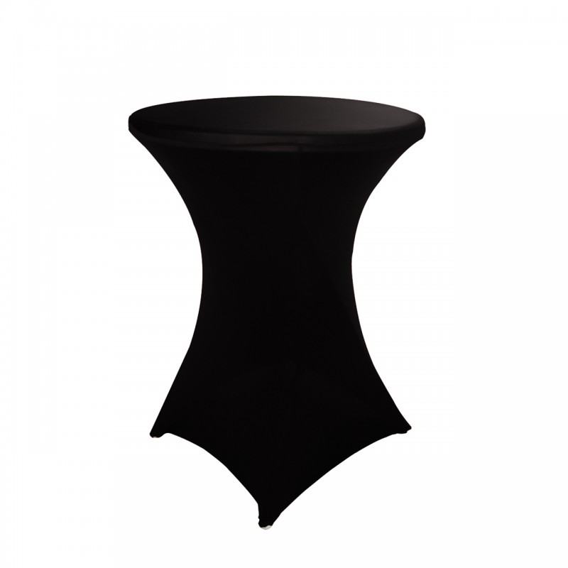 32 Inch Highboy Cocktail Round Stretch Spandex Table Cover Black