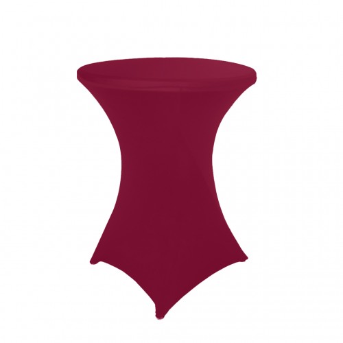 32 Inch Highboy Cocktail Round Stretch Spandex Table Cove Burgundy