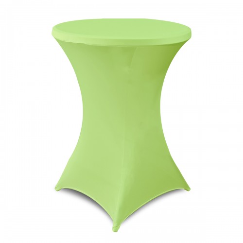 32 Inch Highboy Cocktail Round Stretch Spandex Table Cover Light Green