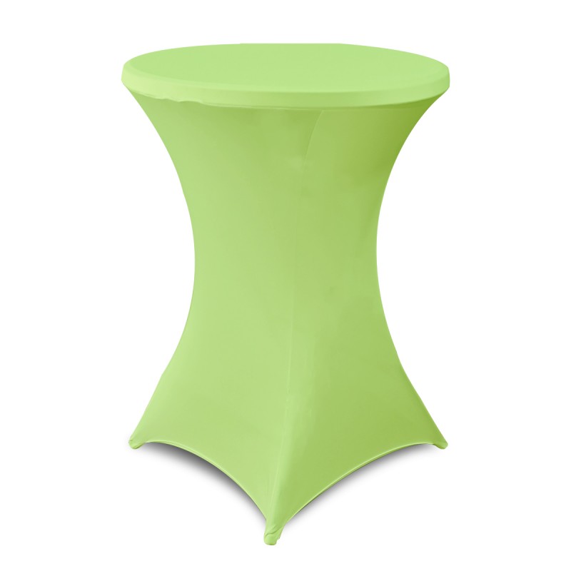 32 Inch Highboy Cocktail Round Stretch Spandex Table Cover Light Green