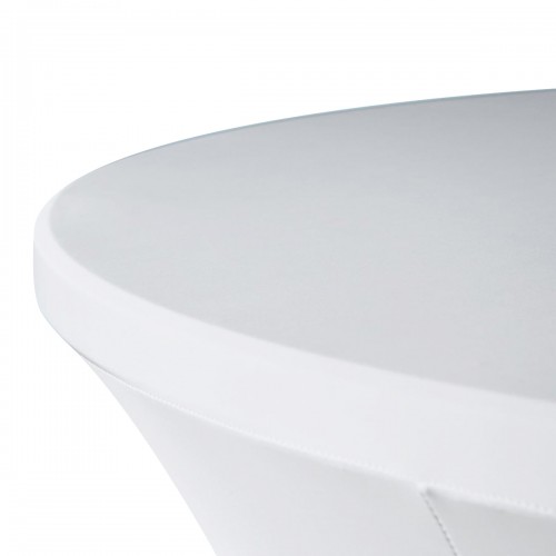 32 Inch Highboy Cocktail Round Stretch Spandex Table Cover White