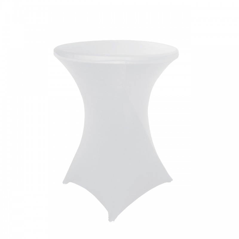 32 Inch Highboy Cocktail Round Stretch Spandex Table Cover White