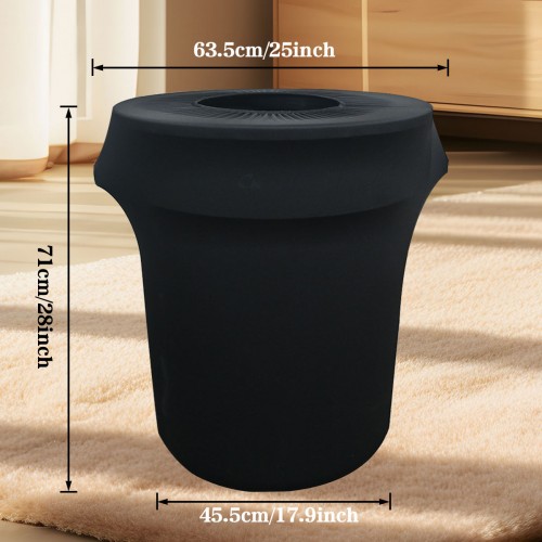 32 Gallon Spandex Trash Can/Waste Container Cover Black 