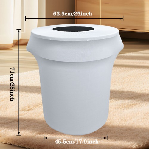 32 Gallon Spandex Trash Can/Waste Container Cover White