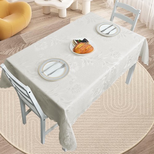 Rectangle Jacquard Tablecloth Anchovy patterns TableCloth Beige