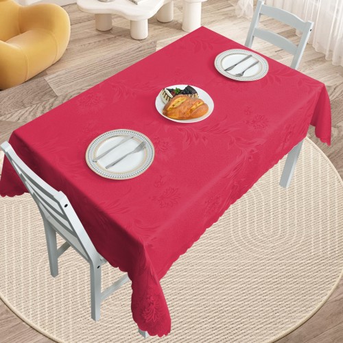 Rectangle Jacquard Tablecloth Anchovy patterns TableCloth Burgundy