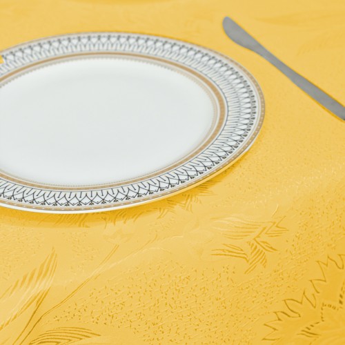 Rectangle Jacquard Tablecloth Anchovy Patterns TableCloth Gold 