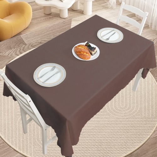 Rectangle Jacquard Tablecloth Plain patterns TableCloth Chocolate