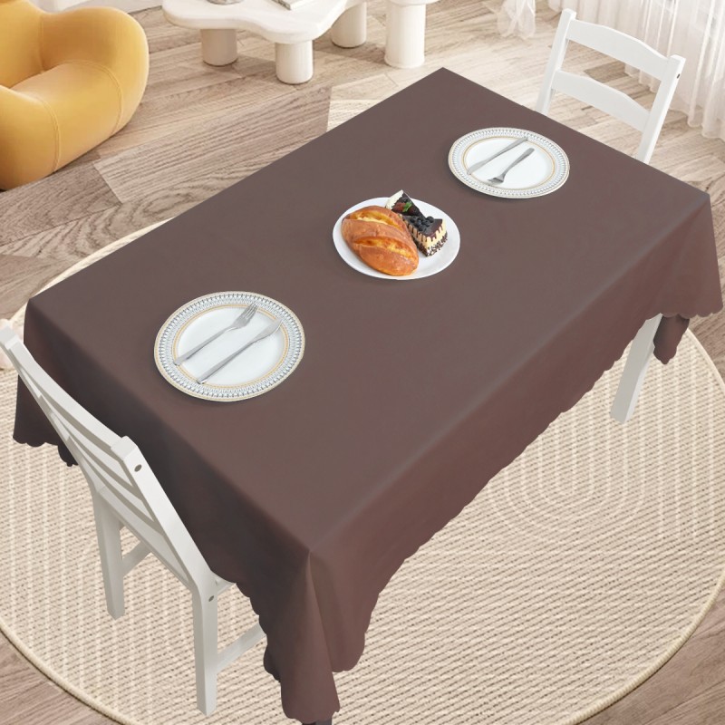 Rectangle Jacquard Tablecloth Plain patterns TableCloth Chocolate 