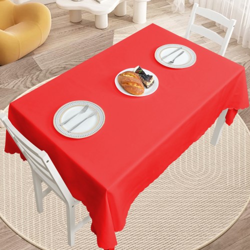 Rectangle  Jacquard Tablecloth Plain patterns Table Cloth Red