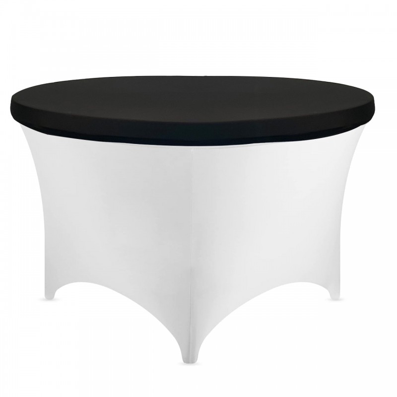 Stretch Spandex 5 ft Round Table Topper/Cap Black