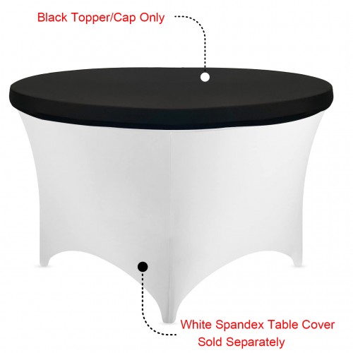 Stretch Spandex 6 ft Round Table Topper/Cap Black 