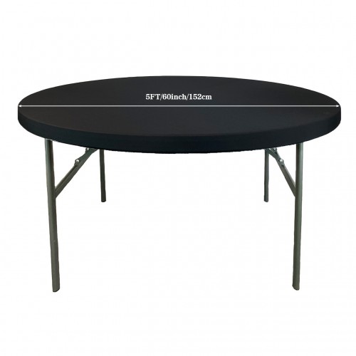 Stretch Spandex 5 ft Round Table Topper/Cap Black