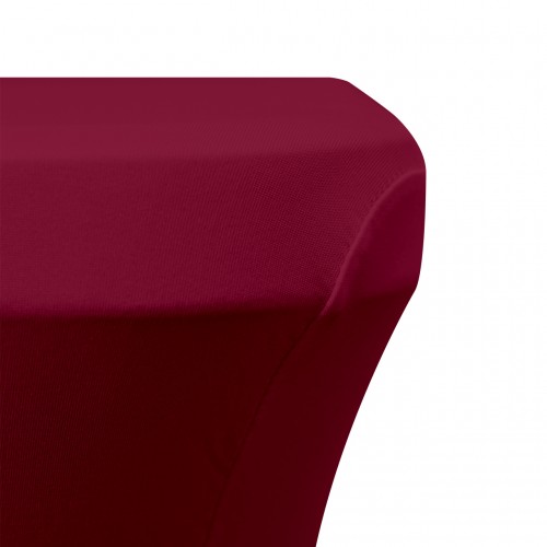 Stretch Spandex 6 ft Open Sides Rectangular Table Cover Burgundy 