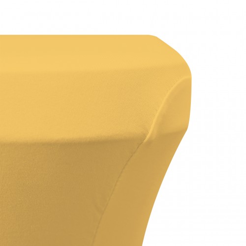 Stretch Spandex 6 ft Open Sides Rectangular Table Cover Gold 