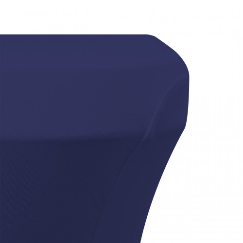 Stretch Spandex 6 ft Open Back Rectangular Table Cover Navy Blue