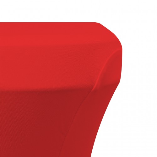 Stretch Spandex 6 ft Open Sides Rectangular Table Cover Red 